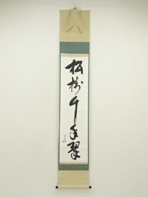 堀内家十二代　宗完　兼中斎筆　「松樹千年翠」一行書　肉筆紙本掛軸（共箱）